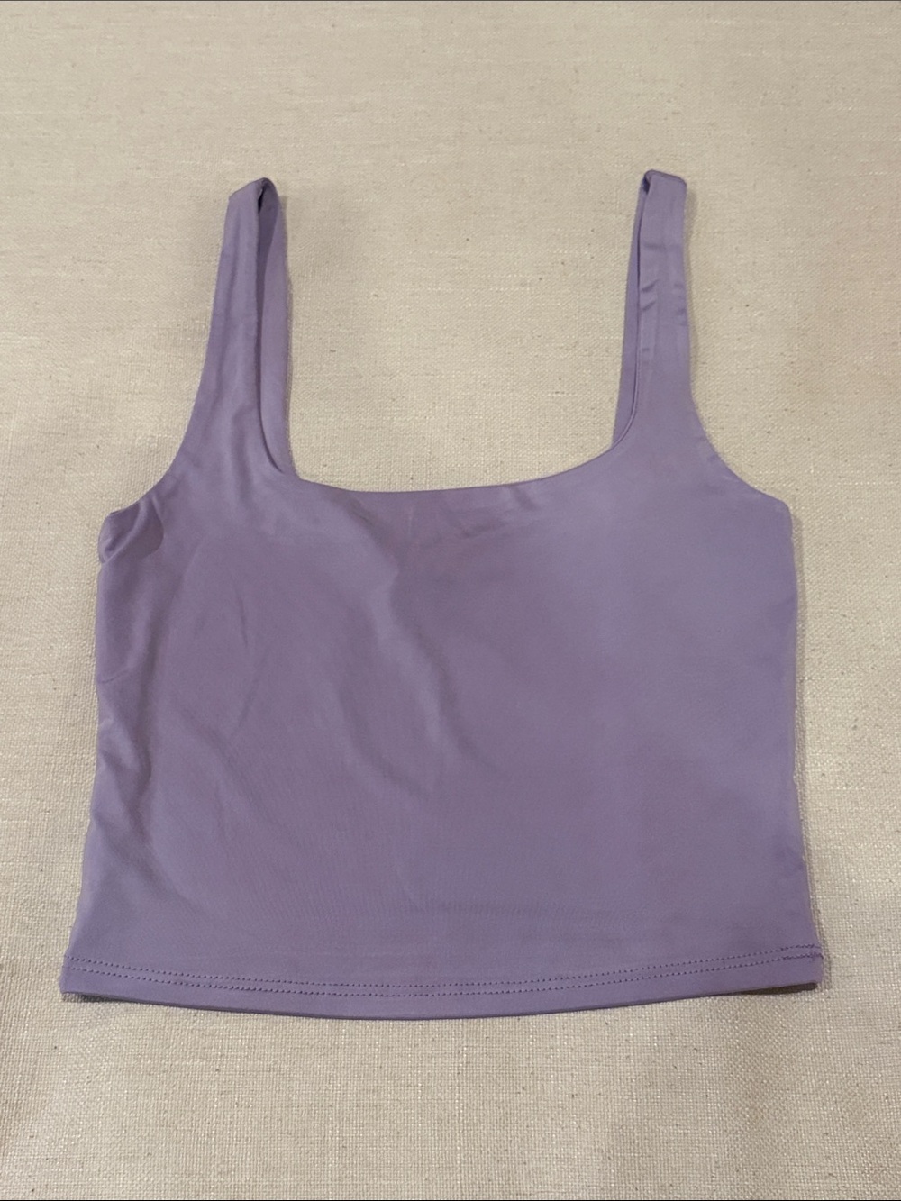 Square Neck Lavender Crop Tank Top - Women